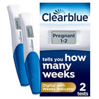 Clearblue Digital Pregnancy Test with Weeks Indicator - 2 Tests - Damaged Box - BBE 11/2028