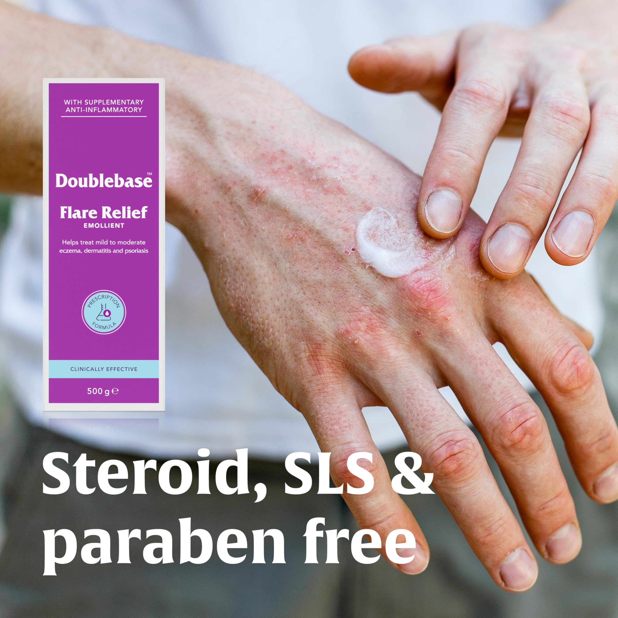 Doublebase Flare Relief Emollient - Dry Skin, Eczema, Psoriasis, Dermatitis Treatment - 500g Pump Pack - Like New - BBE 01/2029