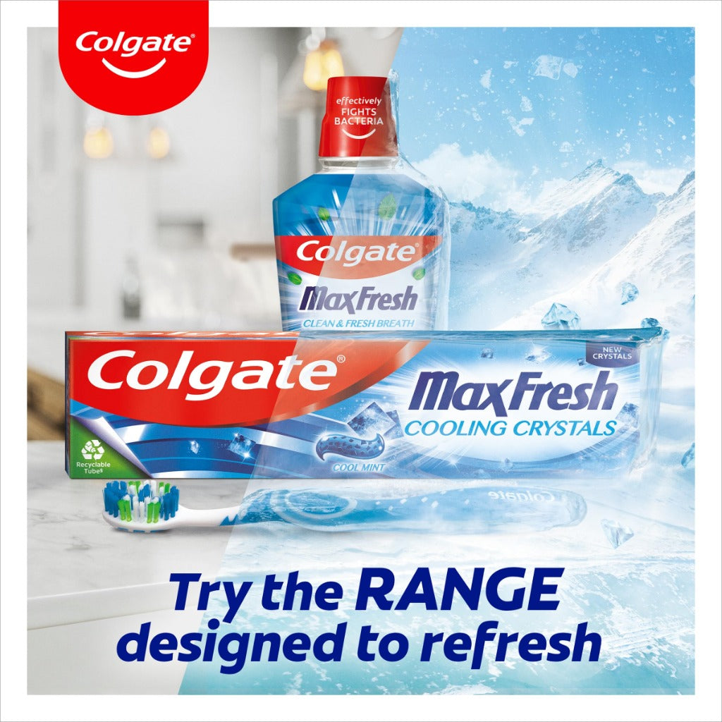 Colgate Max Fresh Cooling Crystals Toothpaste 100ml Pump - 6 Pack Fresh Breath Gel - Damaged Box