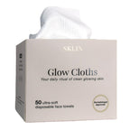 Disposable Face Cloths | SKLIN Glow Cloths - 50 count | Luxury Single-Use Face Towels | Dermatologist Approved | 100% Plant-Based Viscose | Sensitive & Acne-Prone Skin | UK Brand - New