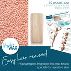 My Skin Wax - Hard Wax Beads, 800g, Hypoallergenic, Wax Beads for Sensitive Skin, Painless, Stripless Hair Removal Wax, Men, Women, Face wax, Leg Wax, Bikini Wax, Brazilian, Eye Brow, Lip - New - BBE 05/2029