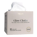 Disposable Face Cloths | SKLIN Glow Cloths - 50 count | Luxury Single-Use Face Towels | Dermatologist Approved | 100% Plant-Based Viscose | Sensitive & Acne-Prone Skin | UK Brand - New