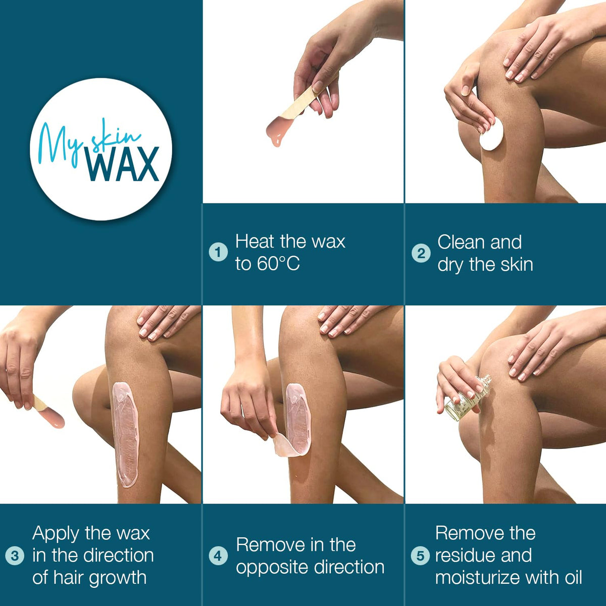 My Skin Wax - Hard Wax Beads, 800g, Hypoallergenic, Wax Beads for Sensitive Skin, Painless, Stripless Hair Removal Wax, Men, Women, Face wax, Leg Wax, Bikini Wax, Brazilian, Eye Brow, Lip - New - BBE 05/2029