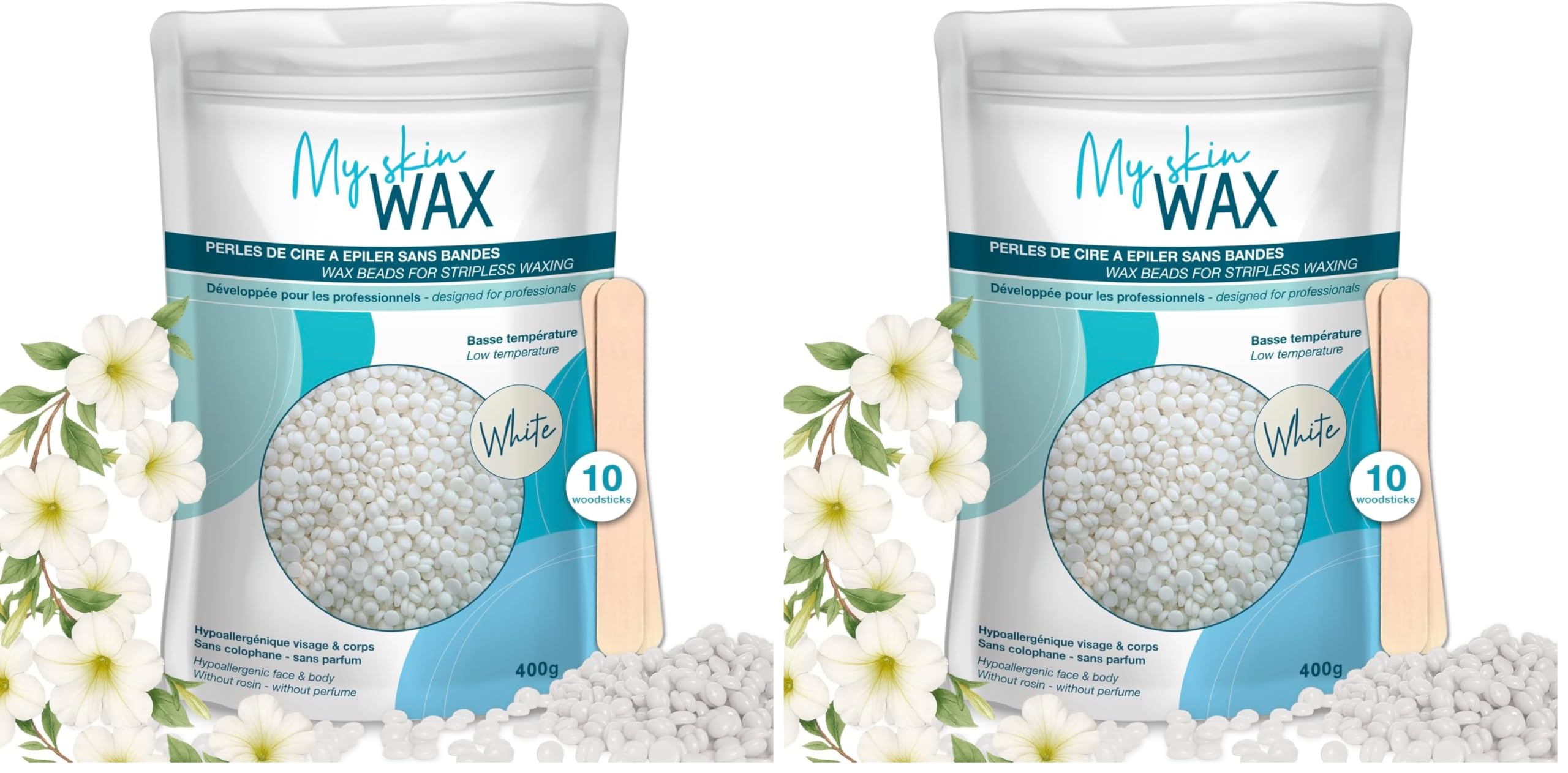 My Skin Wax - Hard Wax Beads, 800g, Hypoallergenic, Wax Beads for Sensitive Skin, Painless, Stripless Hair Removal Wax, Men, Women, Face wax, Leg Wax, Bikini Wax, Brazilian, Eye Brow, Lip - New - BBE 05/2029