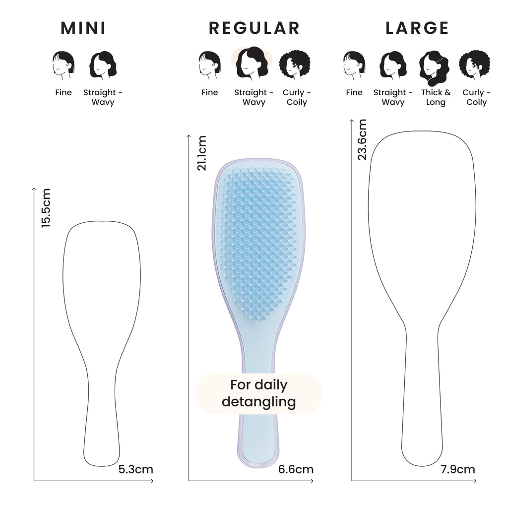 Tangle Teezer Ultimate Detangler Hairbrush - For Wet & Dry Hair - Detangling Brush for All Hair Types - Two-Tiered Teeth Reduce Breakage & Eliminate Knots - Lilac Cloud Blue - Damaged Box