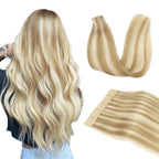 DOORES Human Hair Tape in Extensions, Balayage Dark Brown to Chestnut Brown, 14 inches 10pcs 25g, HIGHLIGHT or SUPPLEMENT, Silky Straight Weft for Summer Party Wedding Daily Work, Reusable - New