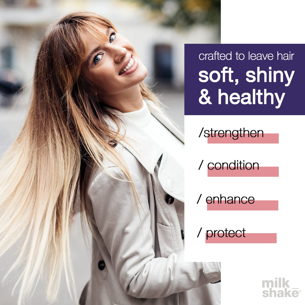 milk_shake | Silver Shine Whipped Cream 200 ml, Specific Anti-Yellow Leave-In Conditioning Foam for Blond or Grey Hair, with Violet Pigment, Made in Italy - New