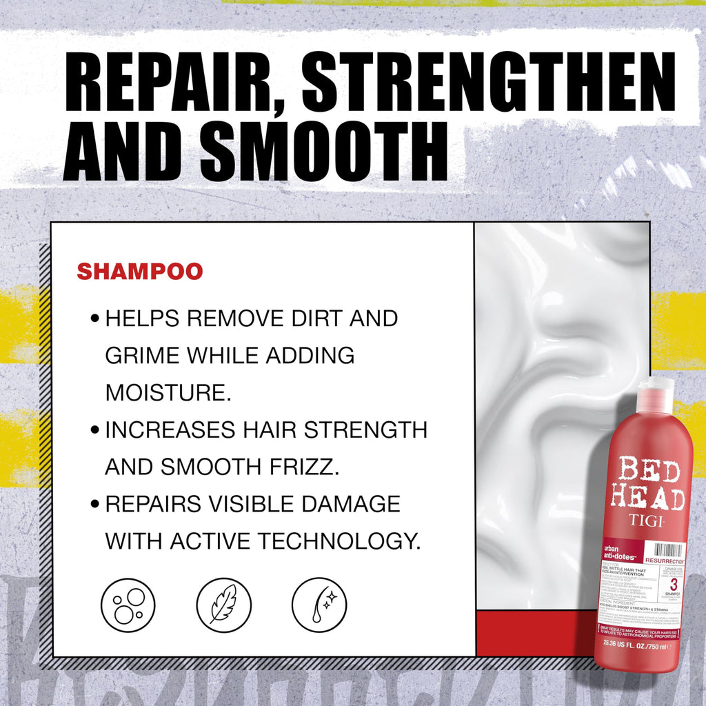 Bed Head by TIGI Resurrection Shampoo & Conditioner, Set 2x 750ml - New