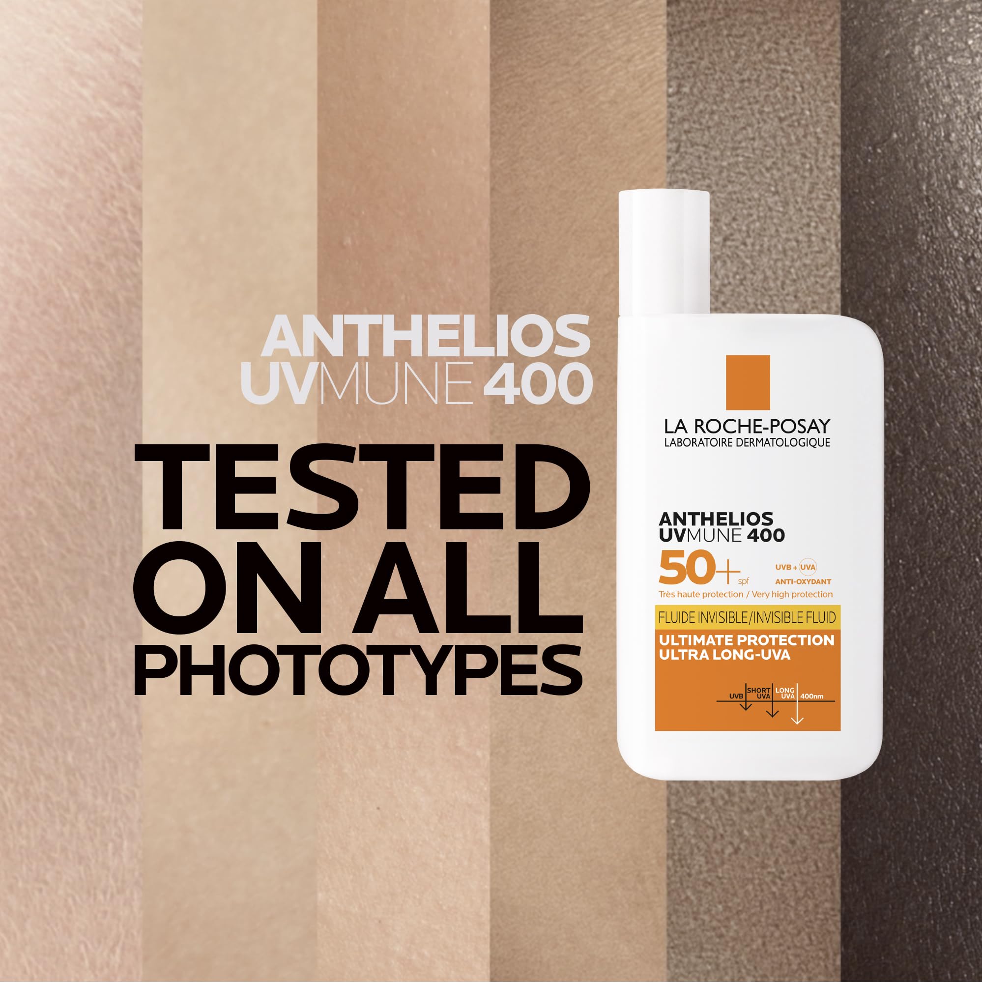 La Roche-Posay Anthelios UVMune 400 Invisible Fluid SPF50+ Sunscreen, 50ml - New - BBE 08/2028