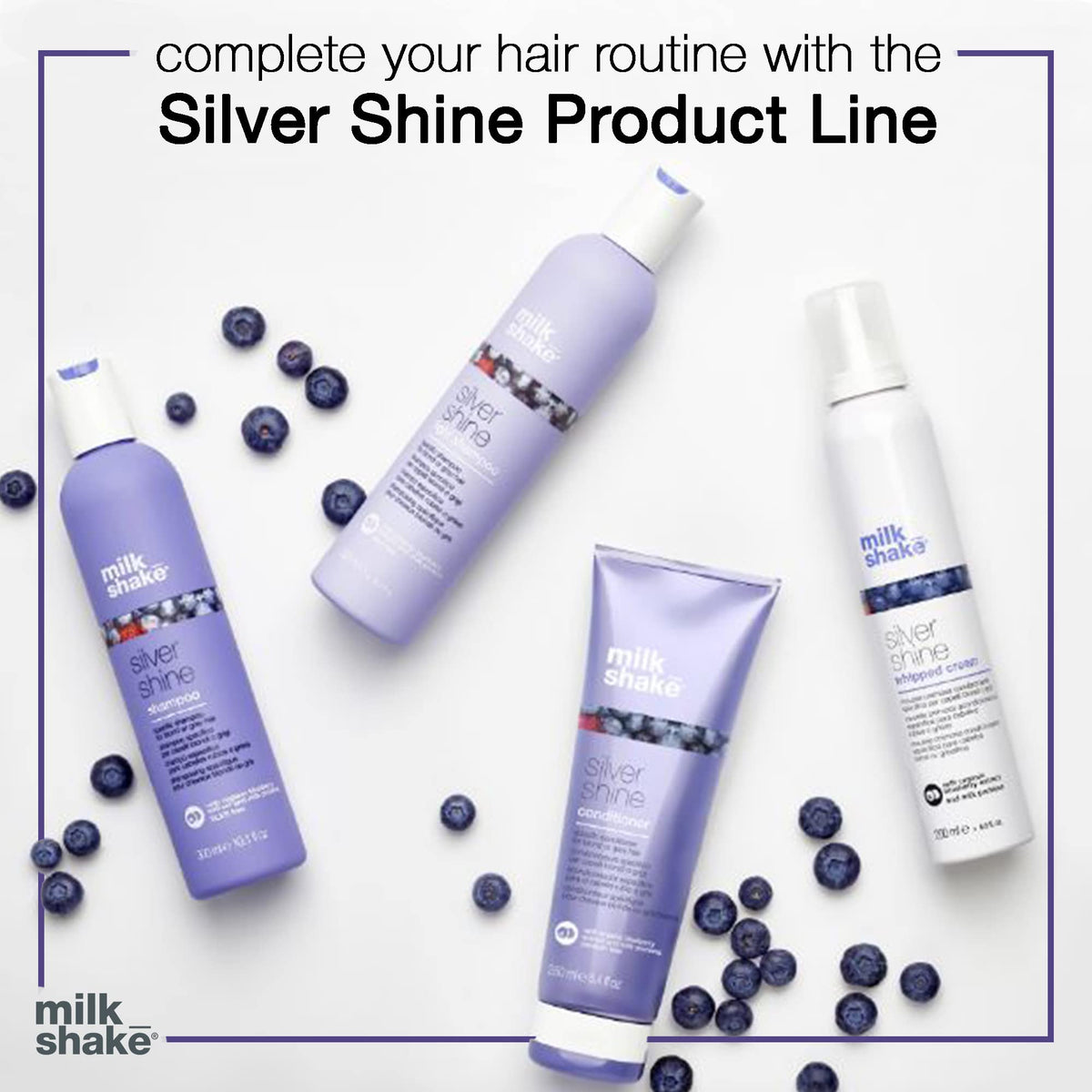 milk_shake | Silver Shine Whipped Cream 200 ml, Specific Anti-Yellow Leave-In Conditioning Foam for Blond or Grey Hair, with Violet Pigment, Made in Italy - New