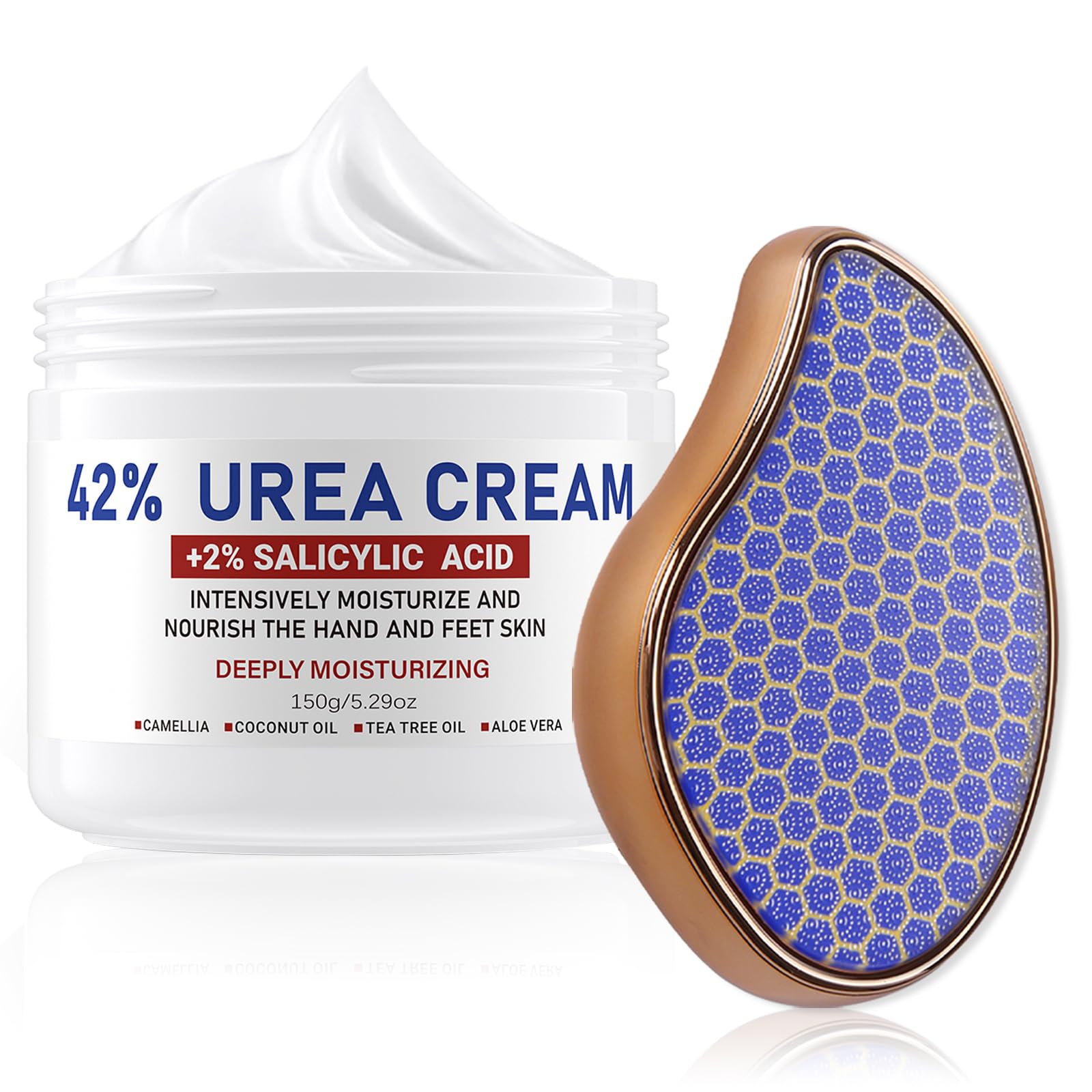 OUKEYA Urea Cream 42% plus Salicylic Acid 2%, Urea Foot Hand Cream for Dry Cracked Feet, Heels, Elbows, Salicylic Acid Cream for Moisturizer, Removes Corns Calluses Dead Skin and Softens Toenails - New - BBE 11/2029