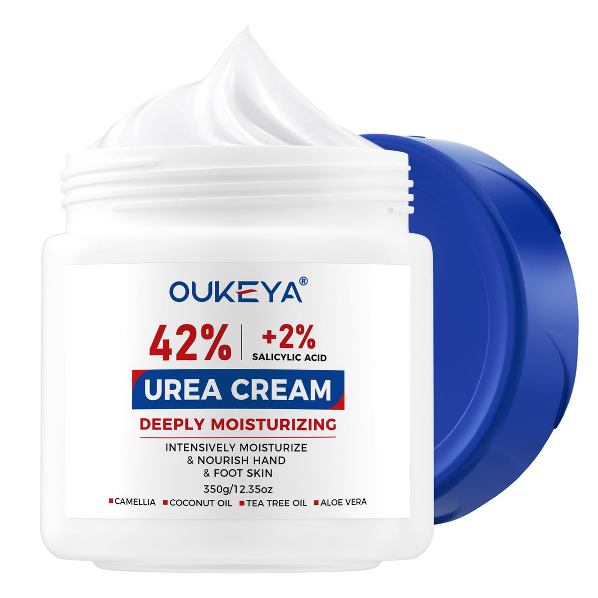 OUKEYA Urea Cream 42% plus Salicylic Acid 2%, Urea Foot Hand Cream for Dry Cracked Feet, Heels, Elbows, Salicylic Acid Cream for Moisturizer, Removes Corns Calluses Dead Skin and Softens Toenails - New - BBE 11/2029