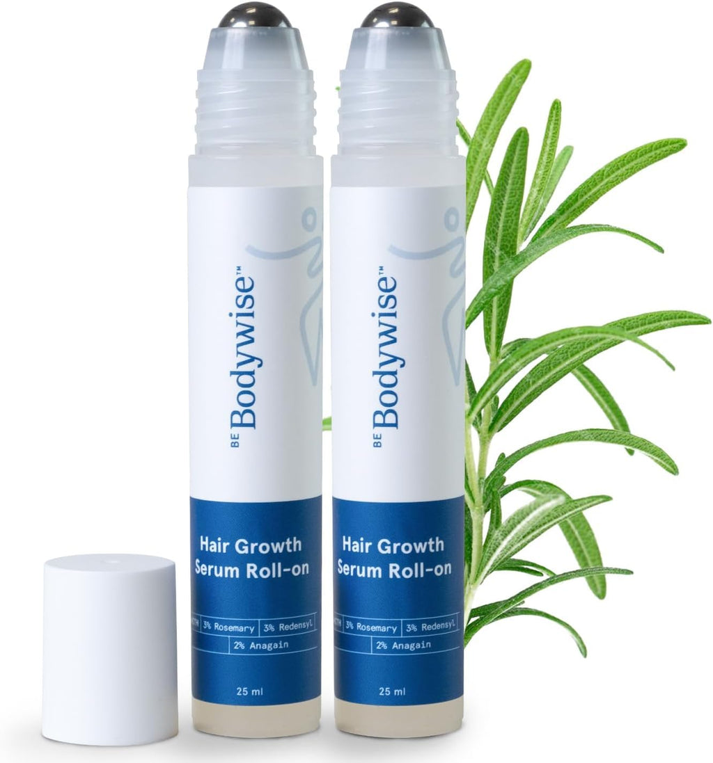 Be Bodywise Rosemary Hair Growth Serum (Roll On) | 3% Redensyl & 2% Anagain | Hair fall control serum for Women & Men | Promotes Hair Growth & Stimulates Hair Follicles | For All Hair Types | 25ml - New