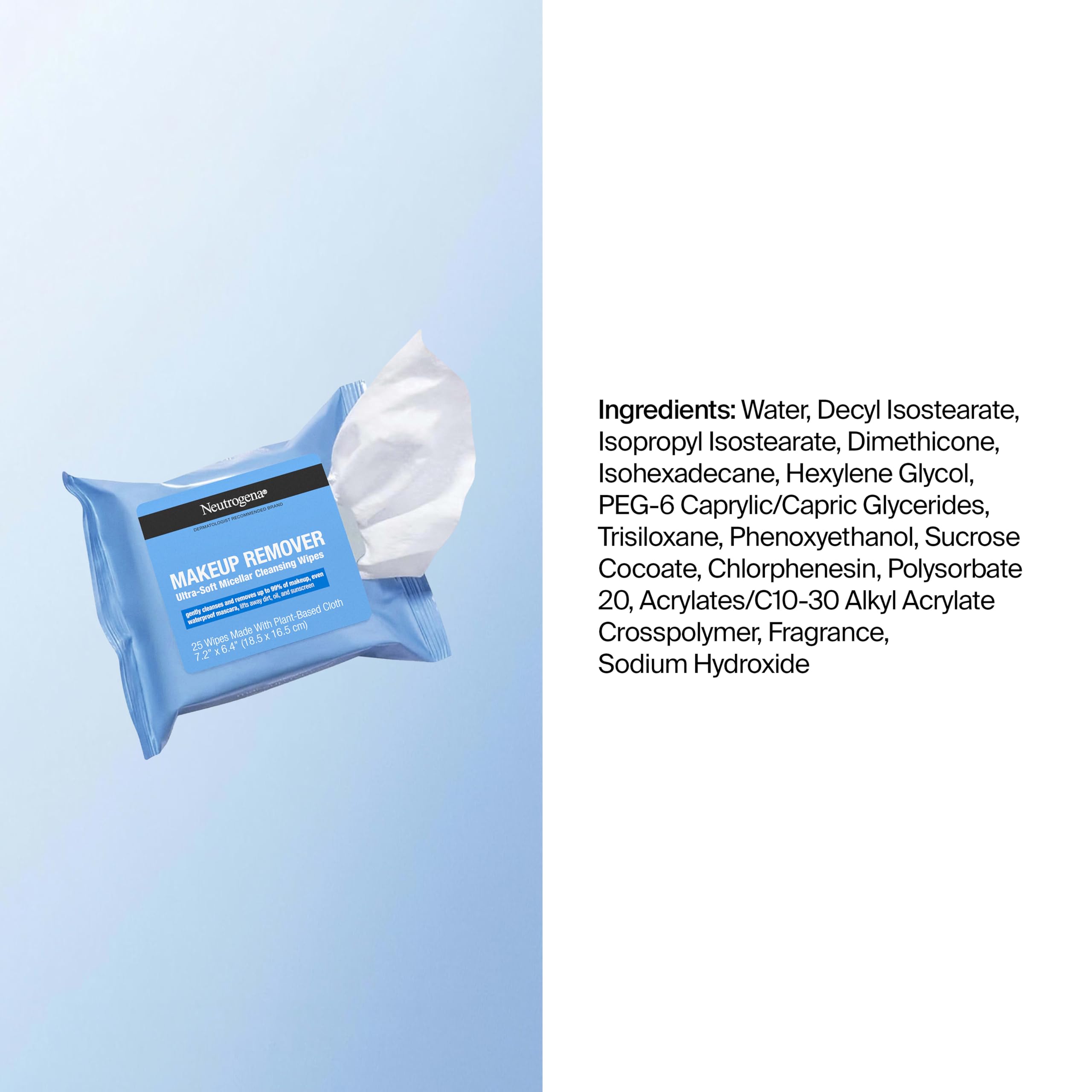 Neutrogena Makeup Remover Cleansing Towelette Singles Individually Wrapped, 20 Pre-moistened Towelettes - New