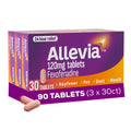 Allevia Allergy Relief Tablets 120mg Fexofenadine - 90 Tablets (3x 30) - 24hr Hayfever Pet Dust Mould Non-Drowsy - New - BBE 12/2028