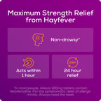 Allevia Allergy Relief Tablets 120mg Fexofenadine - 90 Tablets (3x 30) - 24hr Hayfever Pet Dust Mould Non-Drowsy - New - BBE 12/2028