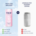 TRIP Sparkling Drink - Low Calorie Vegan Mixed Pack - 12 x 250ml Cans - CBD Infused Refreshment - Damaged Box - BBE 01/2028