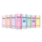 TRIP Sparkling Drink - Low Calorie Vegan Mixed Pack - 12 x 250ml Cans - CBD Infused Refreshment - Damaged Box - BBE 01/2028