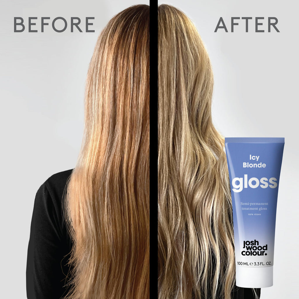 Josh Wood Hair Gloss Icy Blonde, Semi-Permanent Colour Toner, Vegan, 100ml - Damaged Box