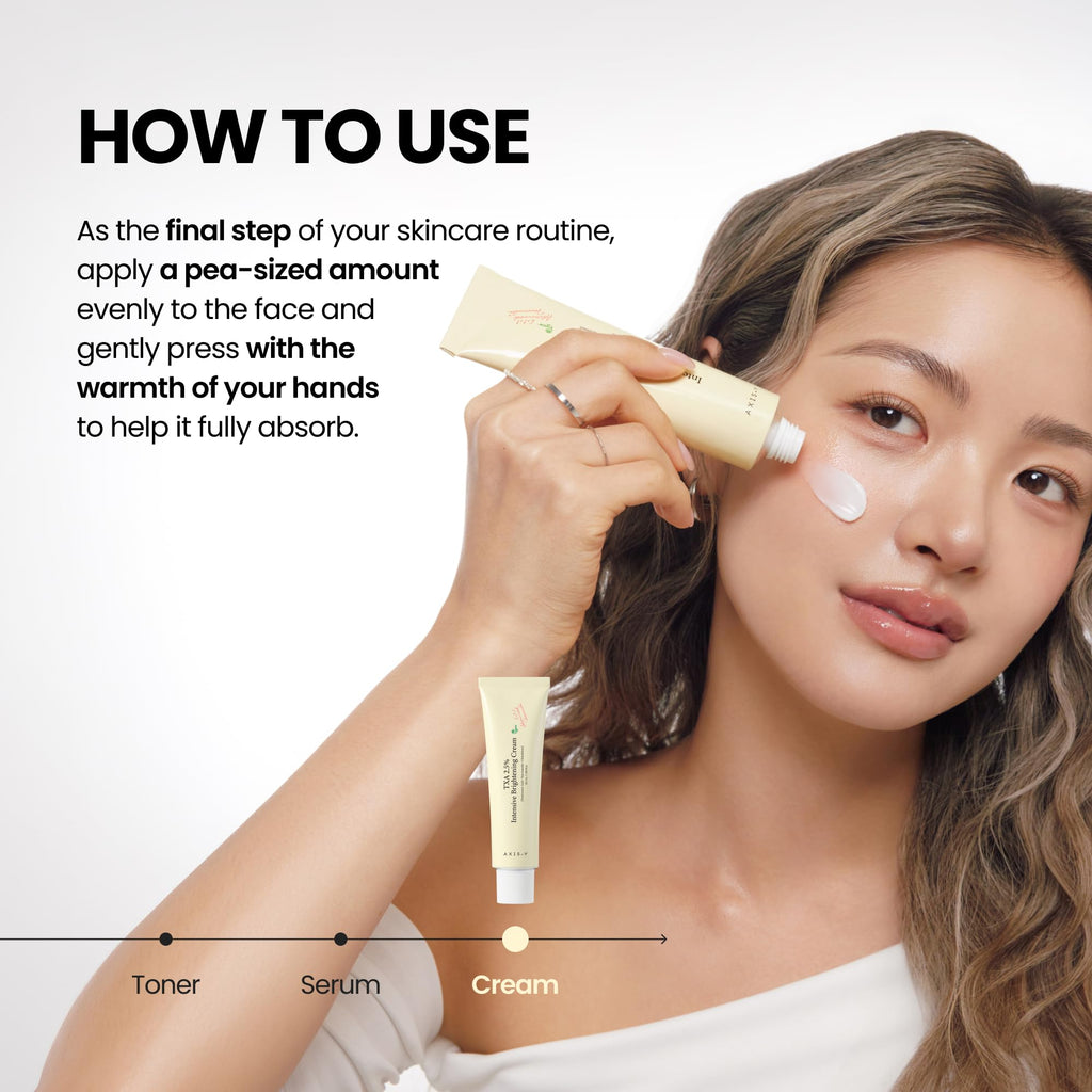 AXIS-Y TXA 2.5% Intensive Brightening Cream - Tranexamic Acid, Niacinamide & Glutathione for Hyperpigmentation & Dark Spot Corrector - Vegan Korean Skin Care Moisturizer Face Cream - 50ml/1.69 fl. oz. - New - BBE 01/2029