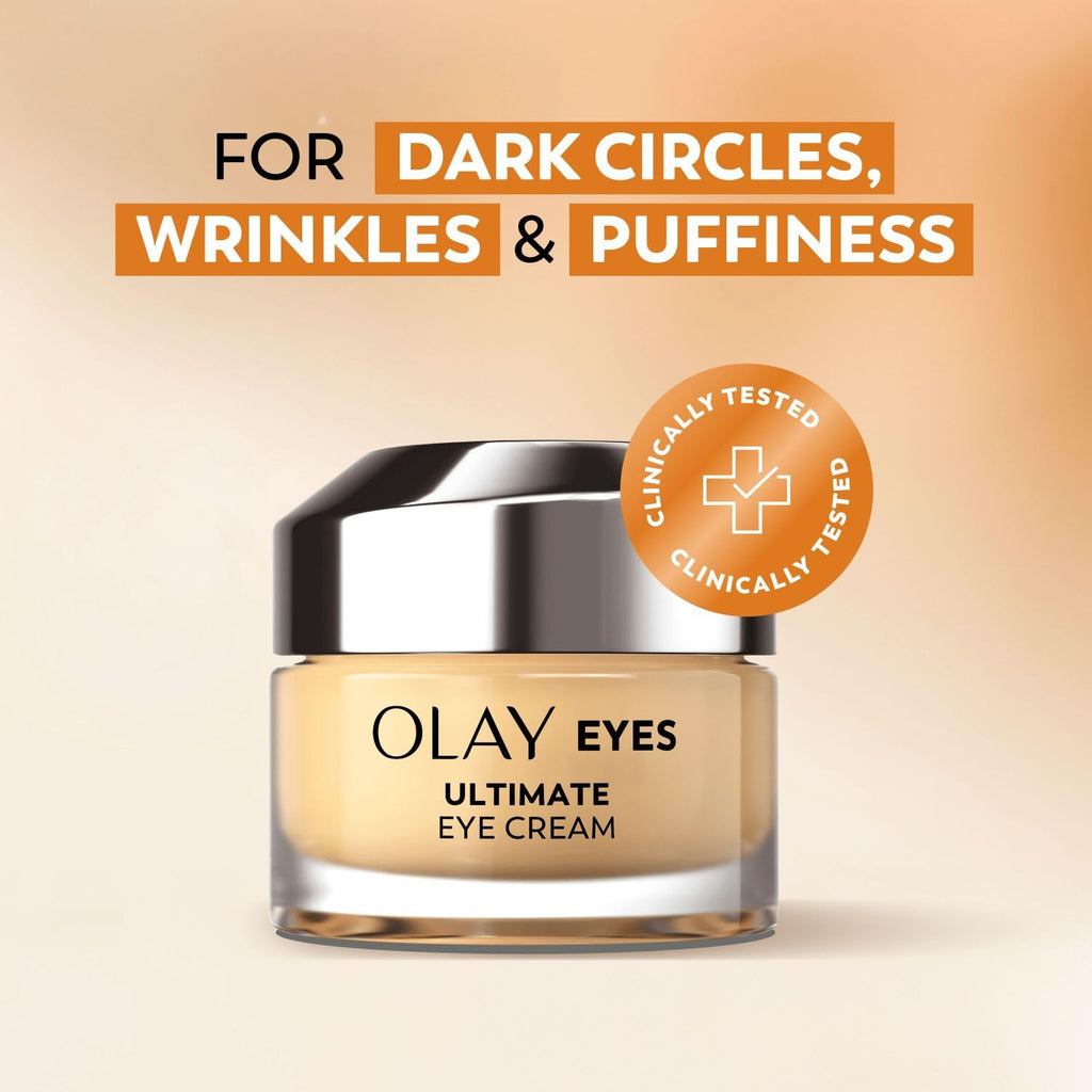Olay Ultimate Eye Cream for Dark Circles, Wrinkles & Puffiness, 15ml - New