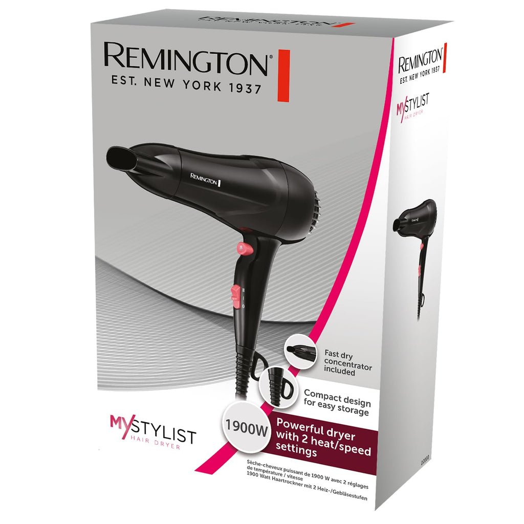 Remington Fast Dry Hair Dryer, 1900W, Lightweight and Compact, D2000 - Very Good