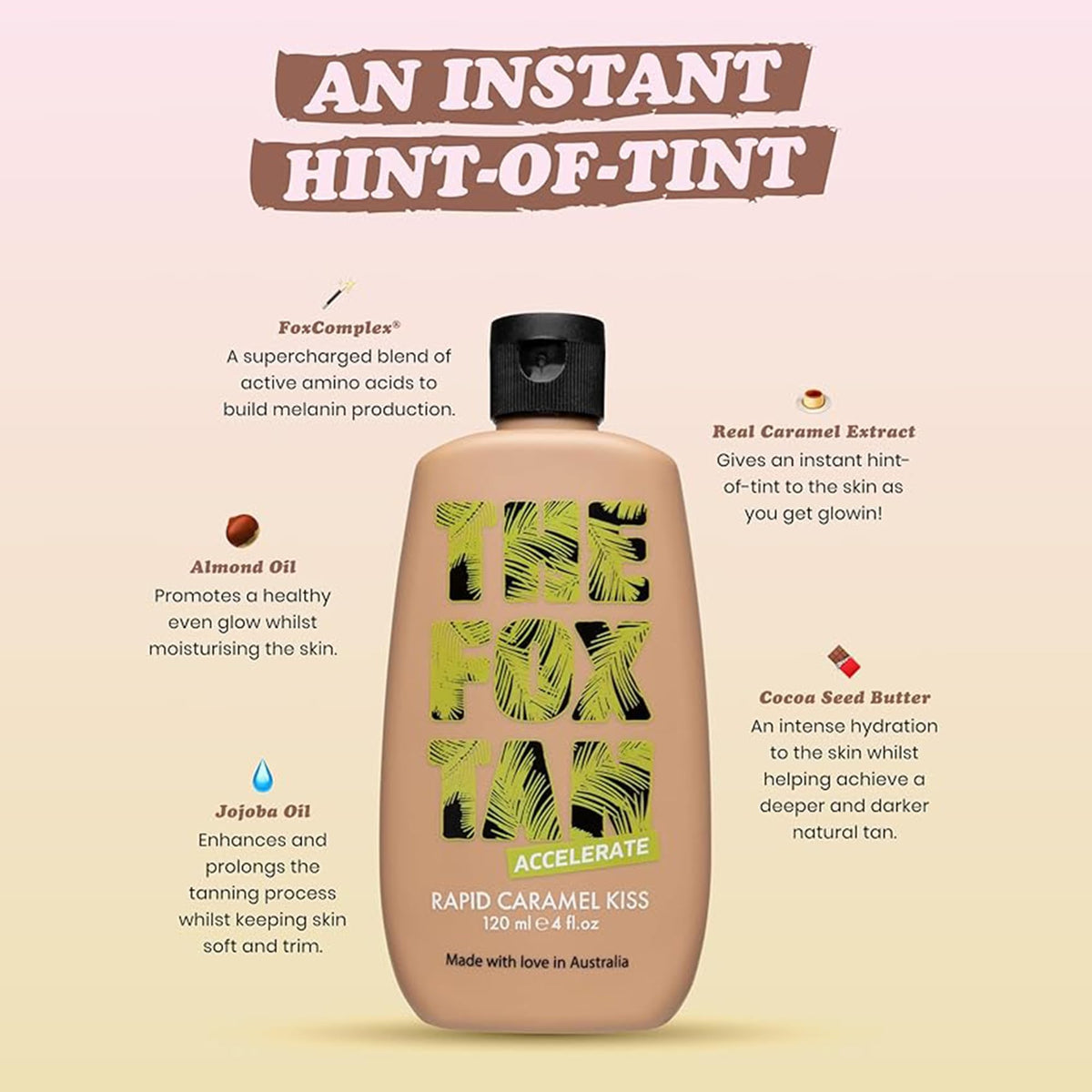 The Fox Tan Rapid Caramel Kiss, 120ml - New