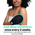 Dermasuri Exfoliating Body Scrubber Glove, Exfoliating Glove, Black (1 Pk) - Damaged Box