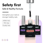 FZANEST HEMA & TPO-Free Builder Nail Gel With Top and Base Coat, 15ml * 3pcs Gel Polish Kit for Nail Strengthening Apex Extension Soak Off No Wipe Top Finish Base LED Lamp Cured - New