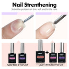 FZANEST HEMA & TPO-Free Builder Nail Gel With Top and Base Coat, 15ml * 3pcs Gel Polish Kit for Nail Strengthening Apex Extension Soak Off No Wipe Top Finish Base LED Lamp Cured - New
