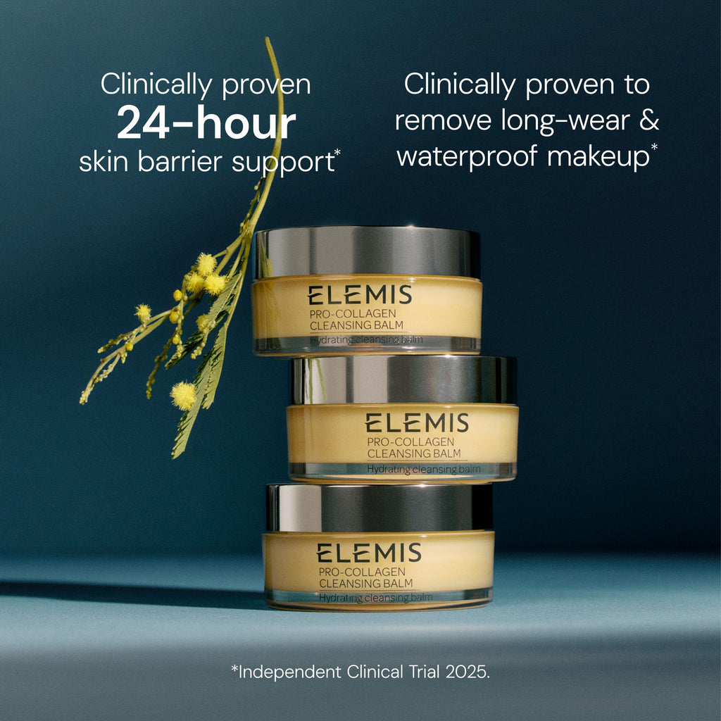 ELEMIS Pro-Collagen Cleansing Balm, 3in1 Melting Facial Cleanser for Deep Cleansing Wash, Infused with 9 Nourishing Essential Oils, Daily Moisturising Makeup Remover for Clean, Glowing Skin - New