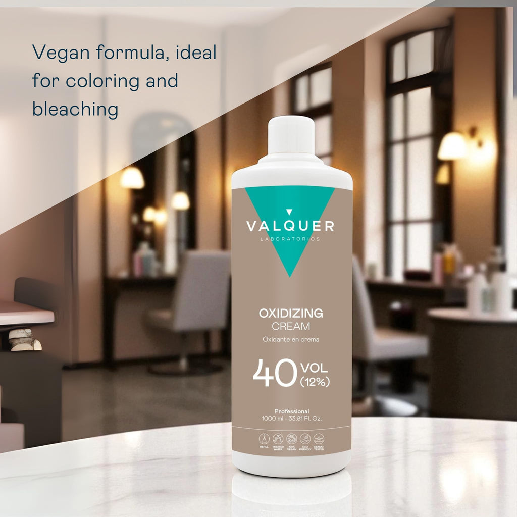 Valquer Stabilized Hydrogen Peroxide Cream 40 Volume 12% - Hair Colour Oxidizer Bleach Developer 1L - New