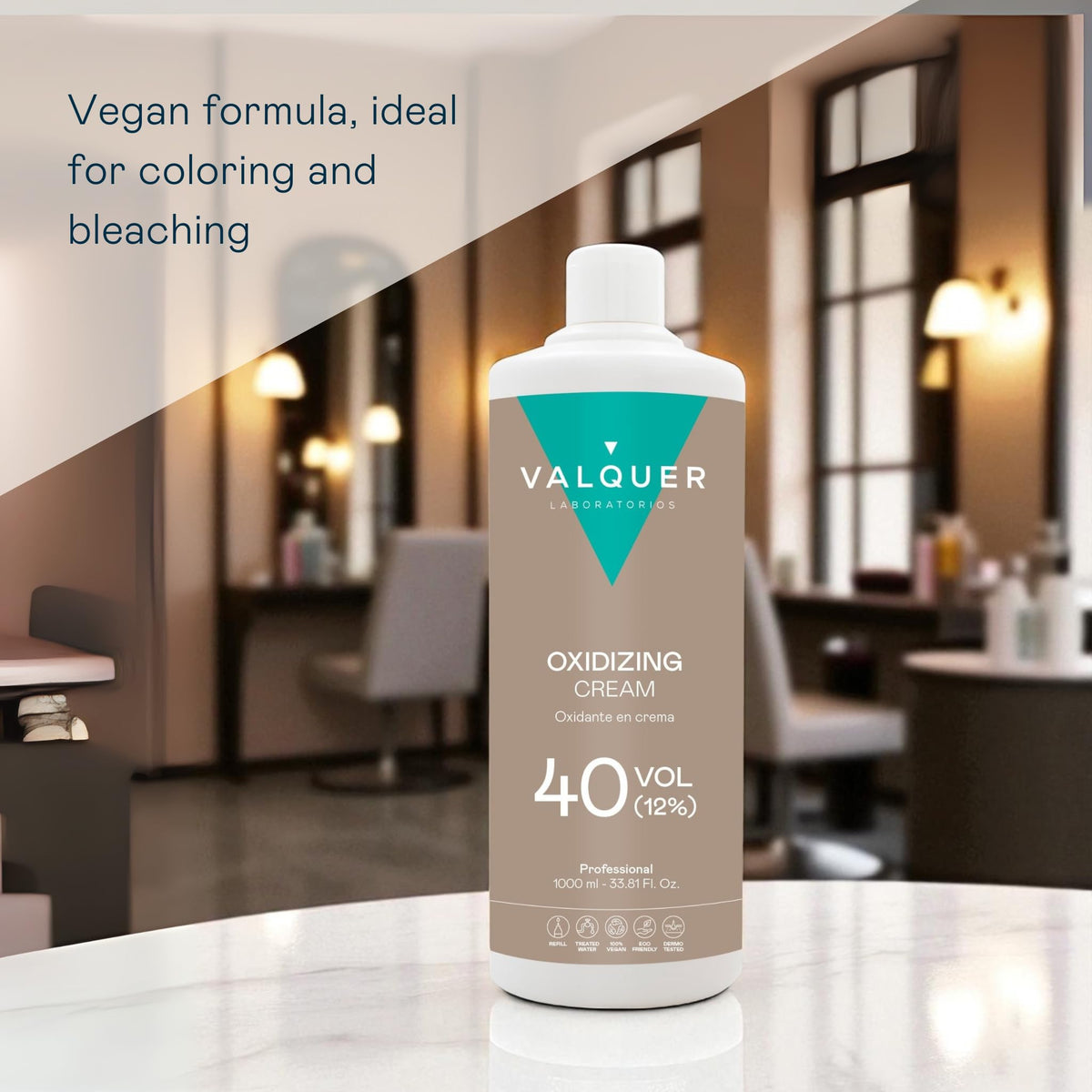 Valquer Stabilized Hydrogen Peroxide Cream 40 Volume 12% - Hair Colour Oxidizer Bleach Developer 1L - New