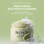 Arencia Korean Rice Mochi Face Cleanser - Face Mask, Foaming Cleanser, Gentle Scrub All in One - Deep Cleansing, Moisturizing, Pore Minimizing, Removing Blackhead- with Rice Water & Green Tea, Mugwort - New - BBE 03/2029