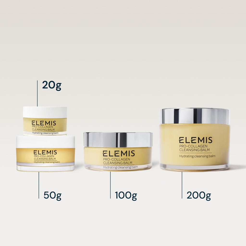 ELEMIS Pro-Collagen Cleansing Balm, 3in1 Melting Facial Cleanser for Deep Cleansing Wash, Infused with 9 Nourishing Essential Oils, Daily Moisturising Makeup Remover for Clean, Glowing Skin - New