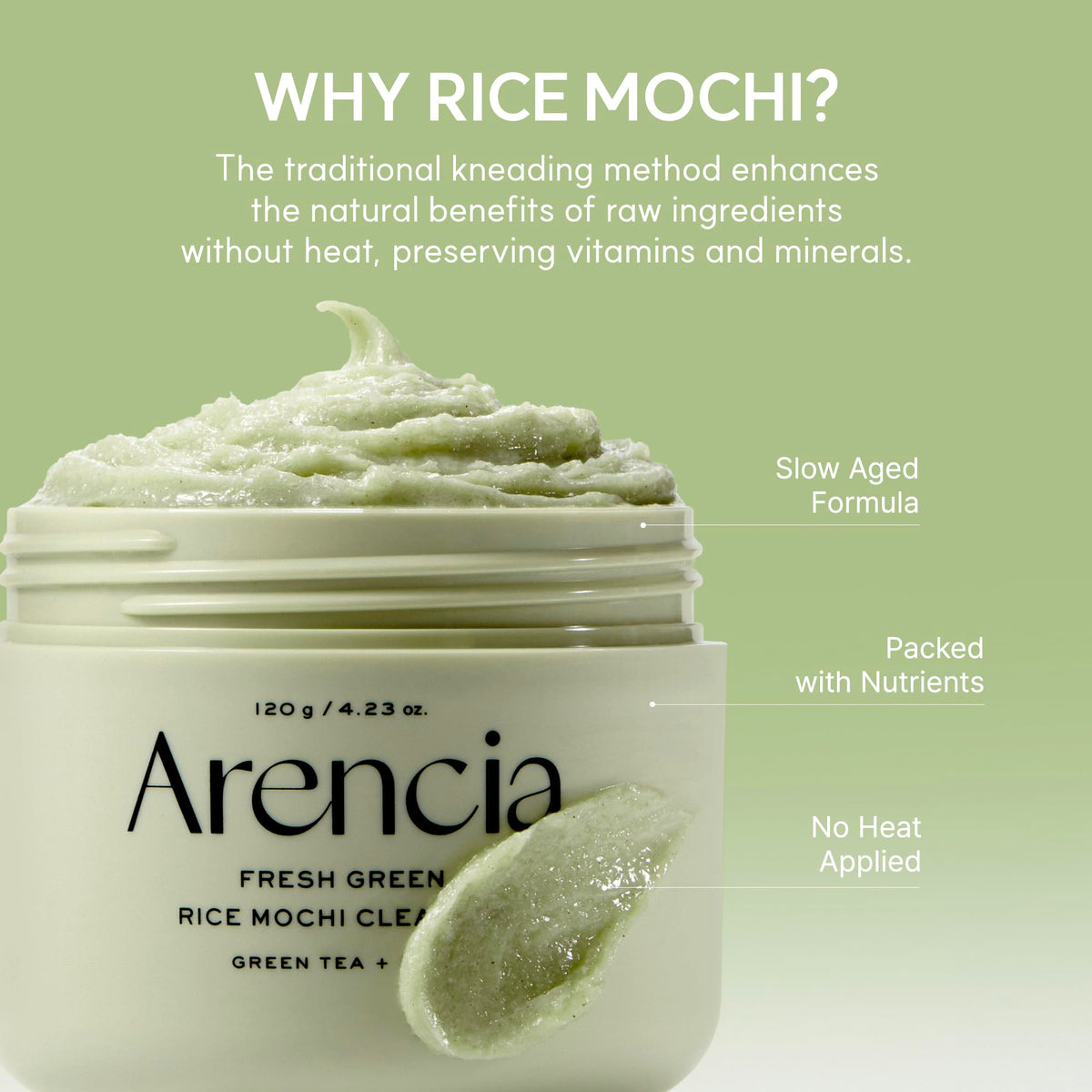 Arencia Korean Rice Mochi Face Cleanser - Face Mask, Foaming Cleanser, Gentle Scrub All in One - Deep Cleansing, Moisturizing, Pore Minimizing, Removing Blackhead- with Rice Water & Green Tea, Mugwort - New - BBE 03/2029