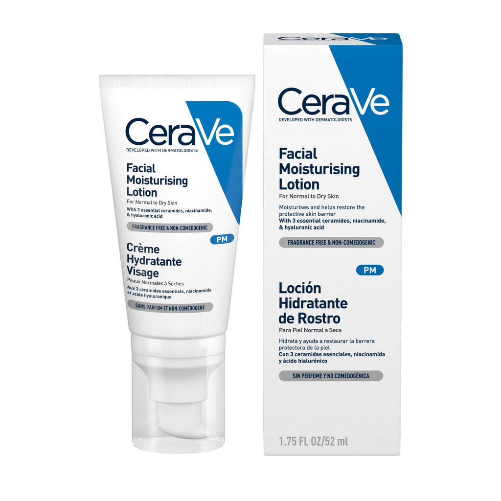 CeraVe PM Face Care Night Moisturising Lotion for Normal to Dry Skin, 52ml - New - BBE 01/2029