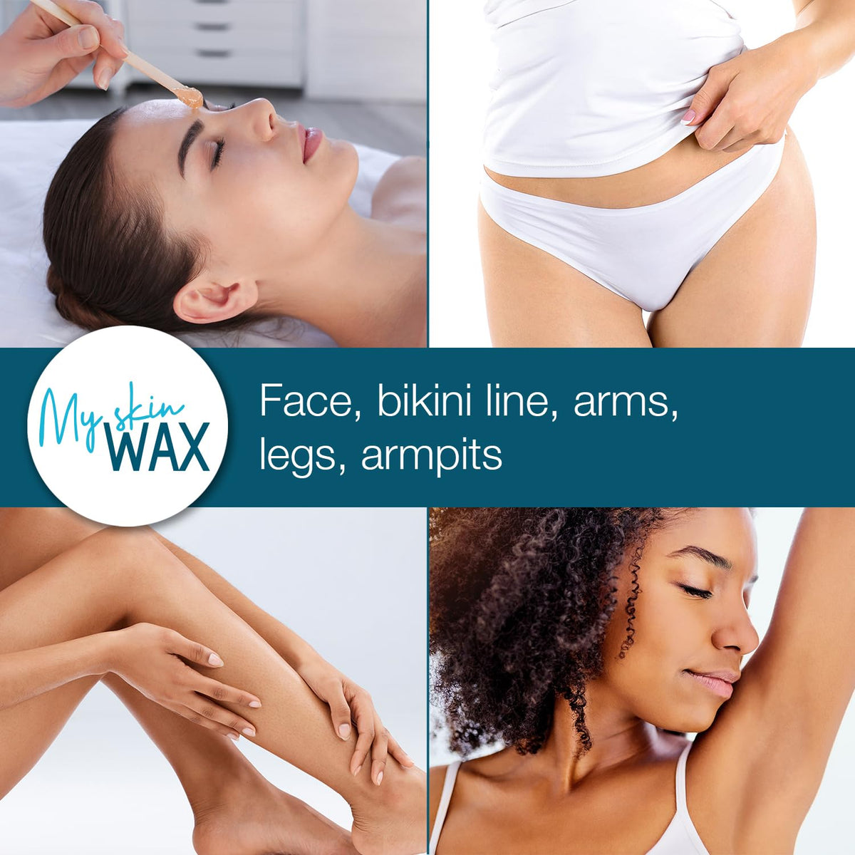 My Skin Wax - Hard Wax Beads, 800g, Hypoallergenic, Wax Beads for Sensitive Skin, Painless, Stripless Hair Removal Wax, Men, Women, Face wax, Leg Wax, Bikini Wax, Brazilian, Eye Brow, Lip - New - BBE 05/2029