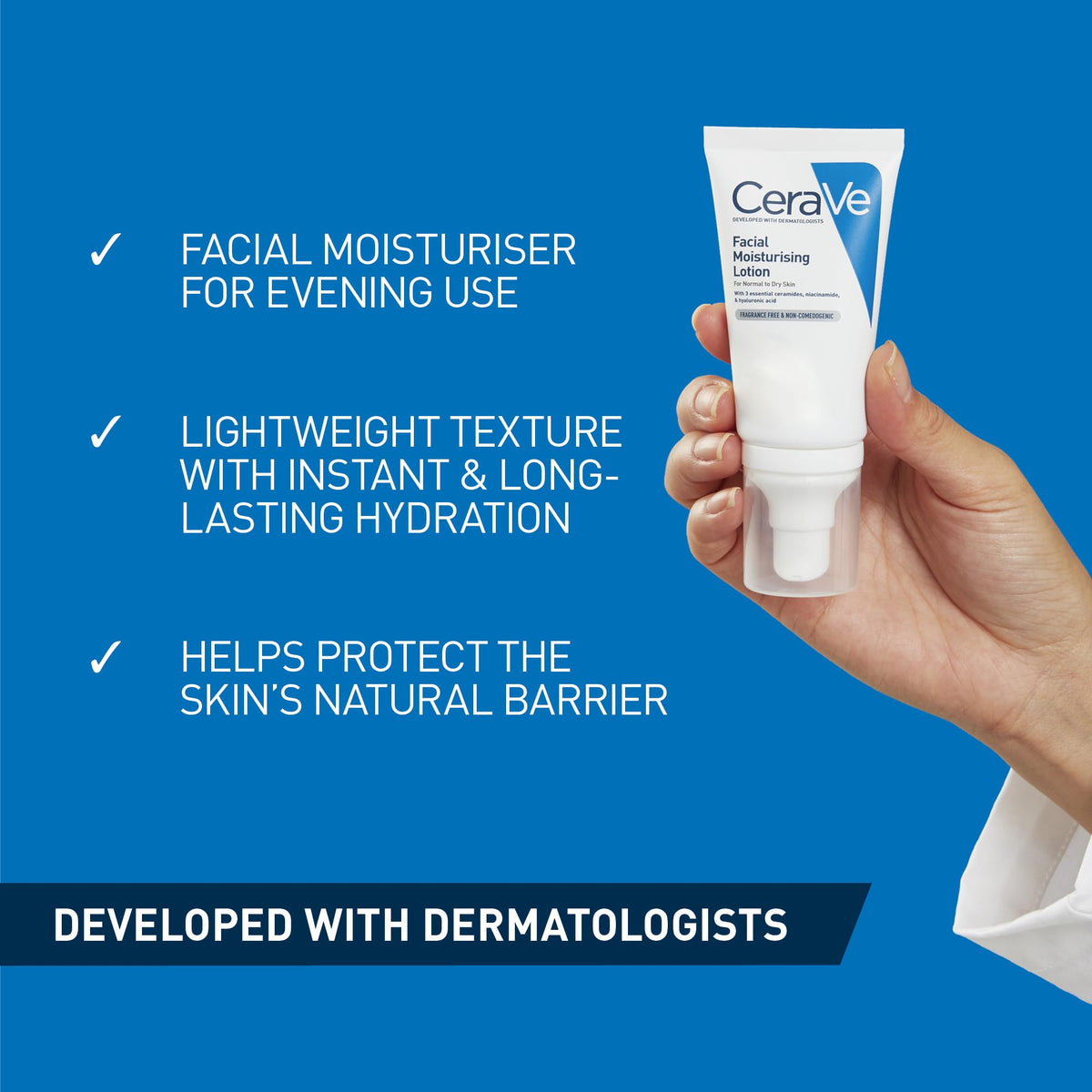 CeraVe PM Face Care Night Moisturising Lotion for Normal to Dry Skin, 52ml - New - BBE 01/2029