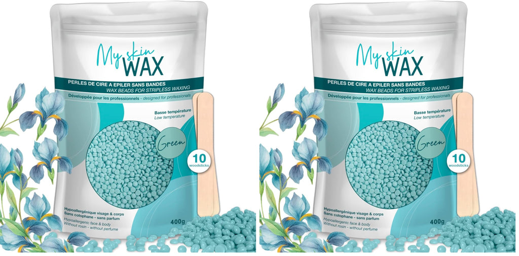 My Skin Wax - Hard Wax Beads, 800g, Hypoallergenic, Wax Beads for Sensitive Skin, Painless, Stripless Hair Removal Wax, Men, Women, Face wax, Leg Wax, Bikini Wax, Brazilian, Eye Brow, Lip - New - BBE 05/2029
