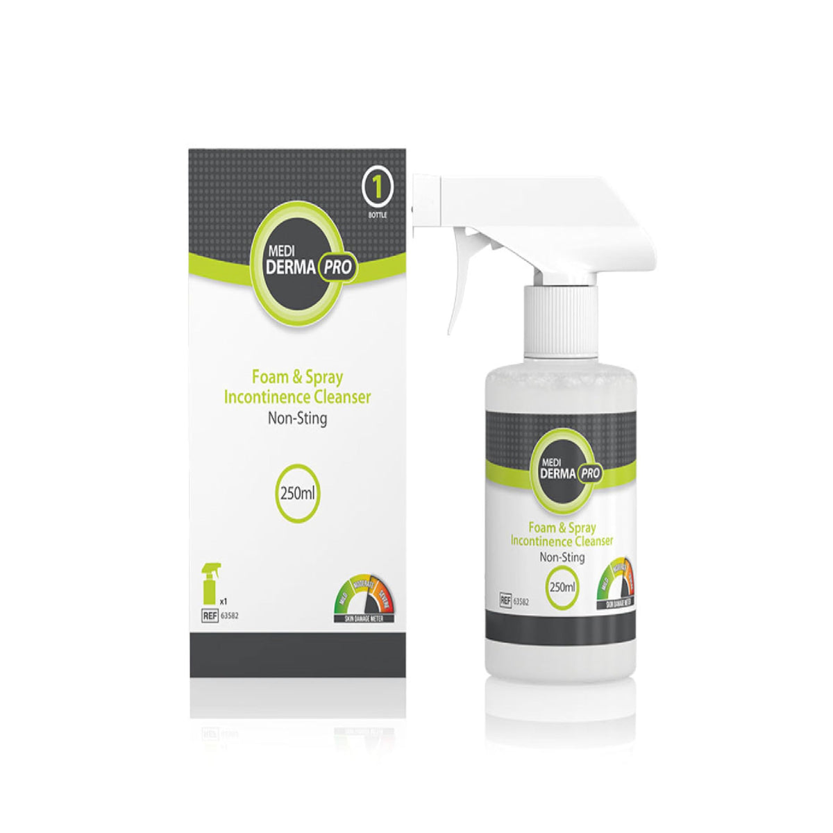 Medi Derma-Pro Skin Protectant Ointment & Foam Spray - Incontinence Cleanser 250ml - Long Lasting Protection - Damaged Box
