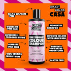 Crazy Color Pink Shampoo - 250ml Semi-Permanent Hair Colour Toner Vegan Formula - Damaged Box