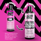 Crazy Color Pink Shampoo - 250ml Semi-Permanent Hair Colour Toner Vegan Formula - Damaged Box