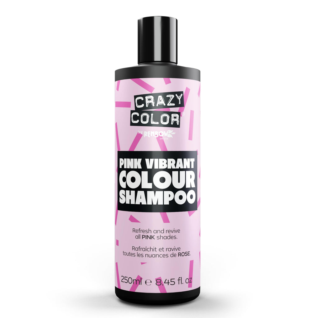 Crazy Color Pink Shampoo - 250ml Semi-Permanent Hair Colour Toner Vegan Formula - Damaged Box