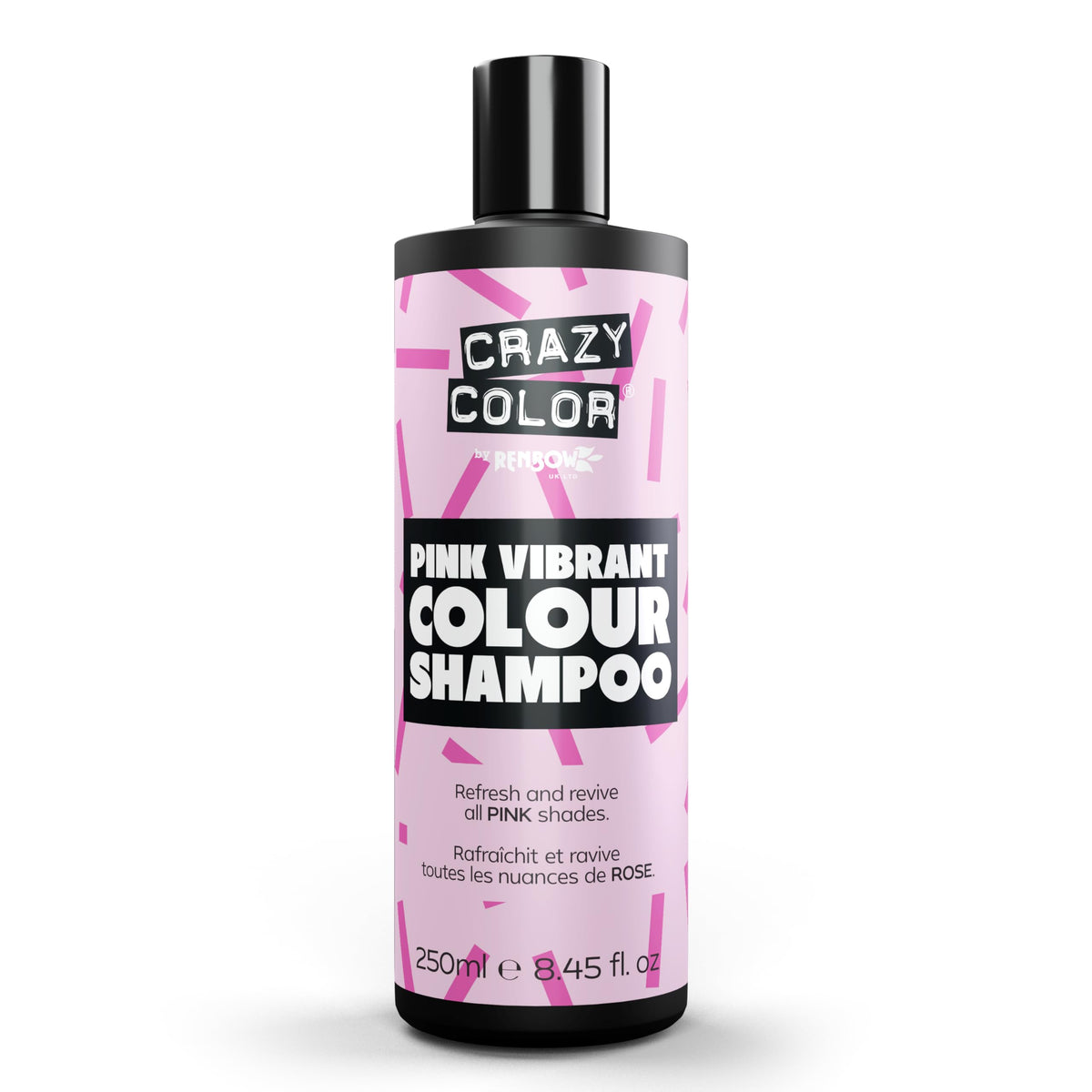 Crazy Color Pink Shampoo - 250ml Semi-Permanent Hair Colour Toner Vegan Formula - Damaged Box