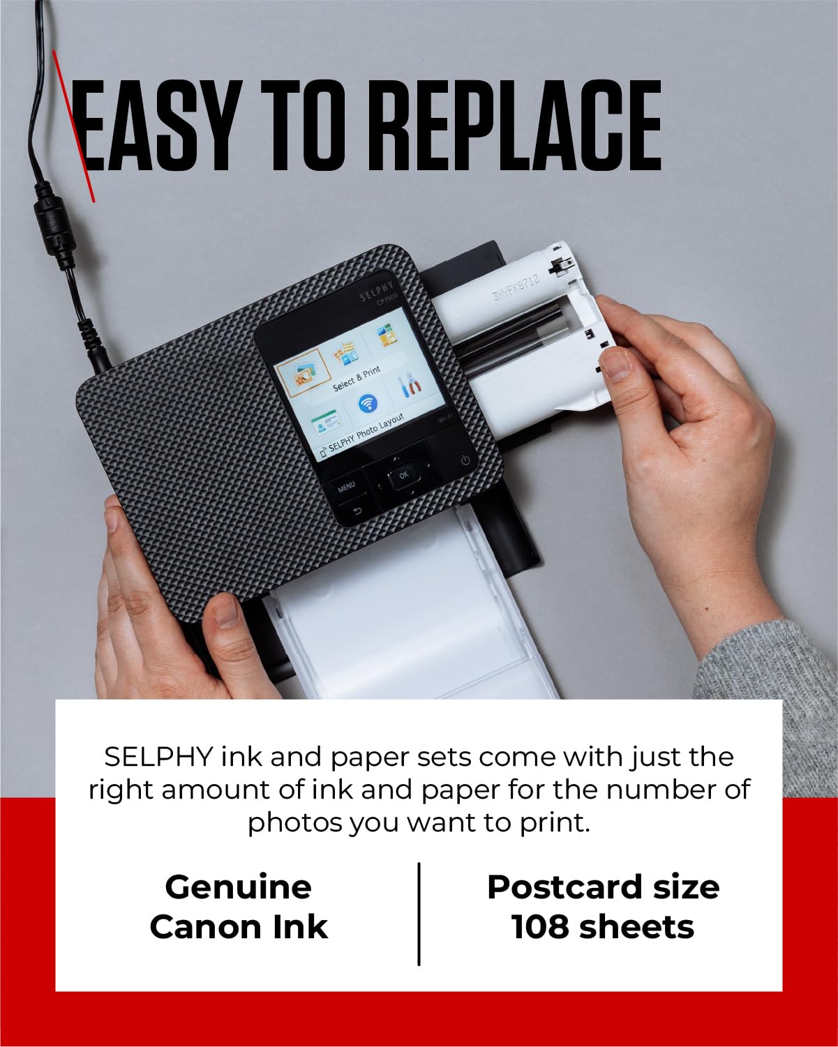 Canon SELPHY RP-108 Ink + Paper Multipack - Genuine Printer Ink Cartridges 2 Pack (2 x Cartridges) & 108 Sheets (100 x 148mm) - New