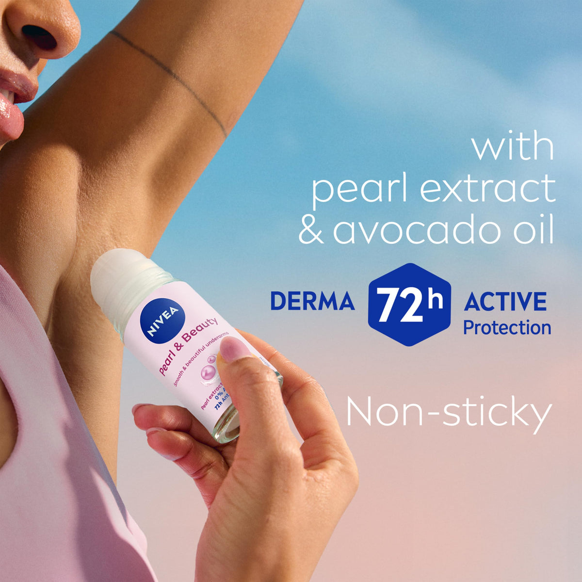 NIVEA Pearl & Beauty Anti-Perspirant Deodorant Roll On (6 x 50ml), Roll On Deodorant for Women with 72H Sweat and Odour Protection, Women's Anti-Perspirant with Pearl Extracts (Pack of 6) - Damaged Box