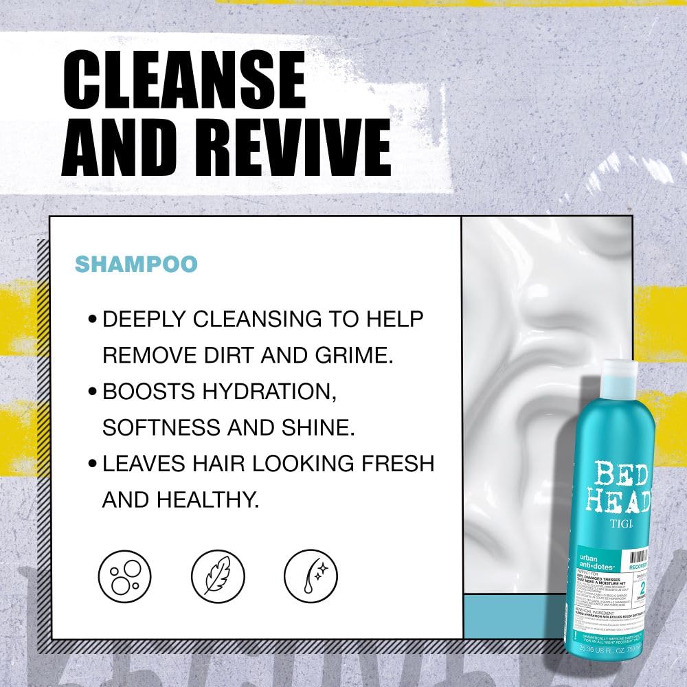Bed Head by TIGI Recovery Shampoo & Conditioner Set, 2x 750ml - New