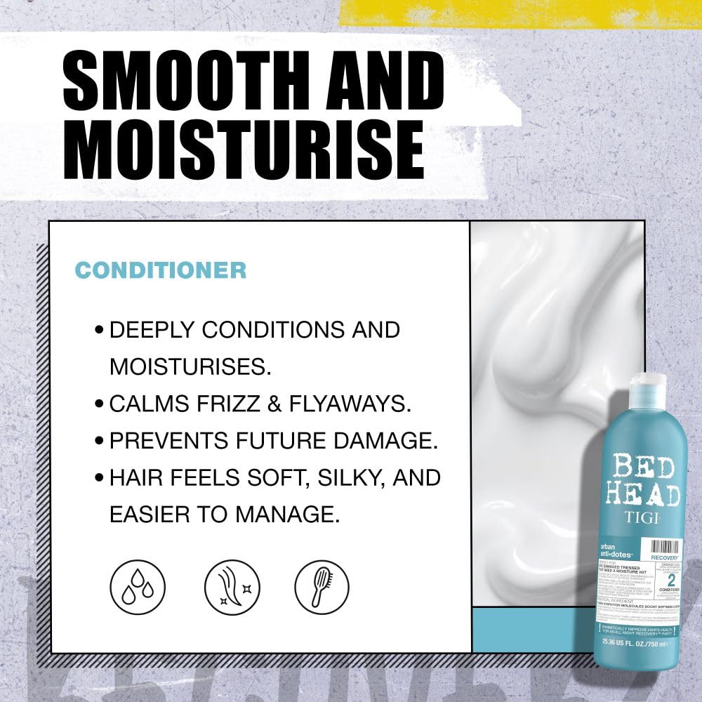Bed Head by TIGI Recovery Shampoo & Conditioner Set, 2x 750ml - New