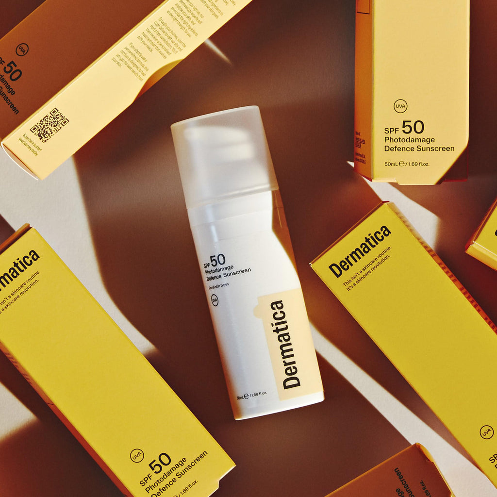Dermatica SPF 50 Photodamage Defence Sunscreen | Anti-Ageing and Anti-Wrinkle I Fast Absorbing Lightweight Cream | Fragrance Free (50ml) - Damaged Box